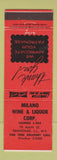 Matchbook Cover - Milano Wine & Liquor Corp Hempstead LI NY