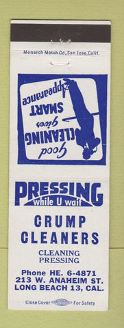 Matchbook Cover - Crump Cleaners Long Beach CA