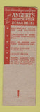 Matchbook Cover - Angert's Drug Store Brooklyn NY WEAR