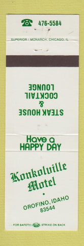 Matchbook Cover - Konkolville Motel Orofino ID