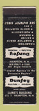 Matchbook Cover - Dunfey Real Estate Insurance Hampton NH