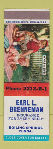 Matchbook Cover - Earl Brenneman Insurance Boiling Springs PA