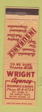 Matchbook Cover - Wright Insurance Agency Baton Rouge LA