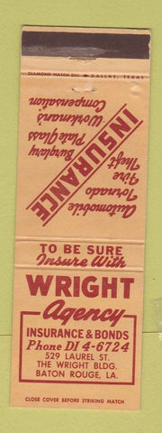 Matchbook Cover - Wright Insurance Agency Baton Rouge LA