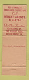 Matchbook Cover - Wright Insurance Agency Baton Rouge LA