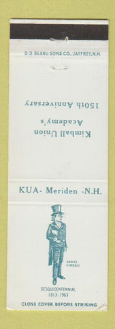 Matchbook Cover - Kimball Union Academy Meriden NH 150th 1963