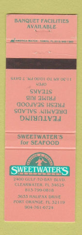 Matchbook Cover - Sweetwater's Restaurant Port Orange Clearwater FL