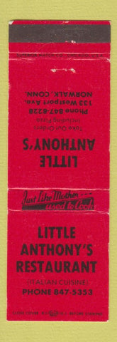 Matchbook Cover - Little Anthony's Restaurant Italian Norwalk CT