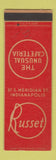 Matchbook Cover - Russet Cafeteria Indianapolis IN SAMPLE