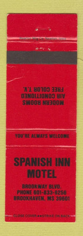 Matchbook Cover - Spanish Inn Motel Brookhaven MS