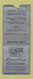 Matchbook Cover - Peter Pan Cleaners  Salina KS BOBTAIL WORN
