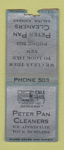 Matchbook Cover - Peter Pan Cleaners  Salina KS BOBTAIL WORN