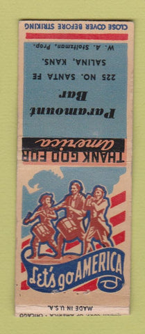 Matchbook Cover - Paramount Bar Salina KS BOBTAIL