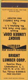 Matchbook Cover - Bright Lumber Corp Lindenburst LI NY North Babylon