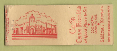 Matchbook Cover - Cafe Casa Bonita  Salina KS BOBTAIL