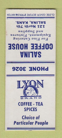 Matchbook Cover - Salina Coffee House Lyon Brand Tea Salina KS BOBTAIL