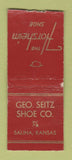 Matchbook Cover - Florsheim Shoes Geo Seitz Salina KS BOBTAIL WEAR