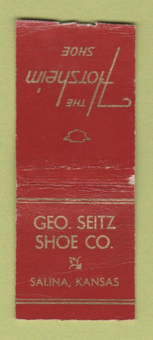 Matchbook Cover - Florsheim Shoes Geo Seitz Salina KS BOBTAIL WEAR