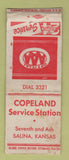 Matchbook Cover - Copeland Service oil gas Salina KS BOBTAIL WORN