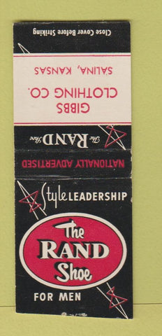 Matchbook Cover - Rand Shoes Gibbs Clothing  Salina KS BOBTAIL