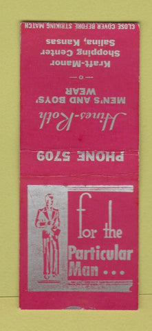 Matchbook Cover - Hines Roth Men's Clothes Salina KS BOBTAIL