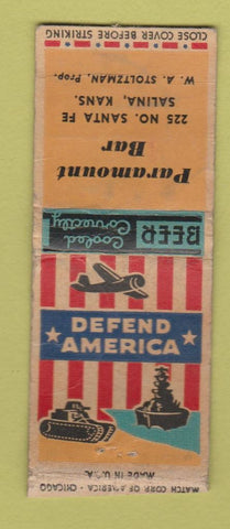 Matchbook Cover - Paramount Bar Salina KS BOBTAIL WORN
