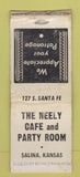 Matchbook Cover - Neely Cafe Party Room Salina KS BOBTAIL WEAR