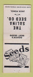 Matchbook Cover - Salina Seed Company  Salina KS BOBTAIL