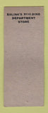 Matchbook Cover - Salina Lumber Salina KS BOBTAIL