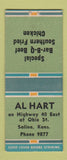Matchbook Cover - Al Hart Restaurant BBQ Salina KS BOBTAIL