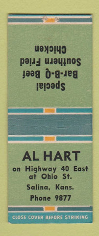 Matchbook Cover - Al Hart Restaurant BBQ Salina KS BOBTAIL