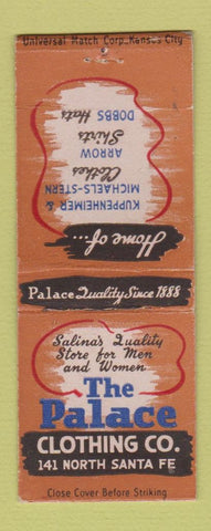 Matchbook Cover - Palace Clothing Company Salina KS BOBTAIL