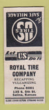 Matchbook Cover - Royal Tire Company Salina KS BOBTAIL