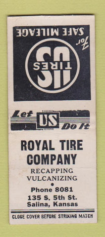 Matchbook Cover - Royal Tire Company Salina KS BOBTAIL