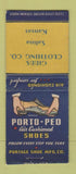 Matchbook Cover - Porto Ped Shoes Gibbs Clothing Salina KS BOBTAIL