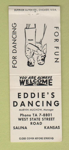 Matchbook Cover - Eddie's Dancing Marvin Muchow Salina KS BOBTAIL