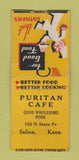 Matchbook Cover - Puritan Cafe Salina KS BOBTAIL