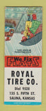 Matchbook Cover - Royal Tire Company Salina KS BOBTAIL