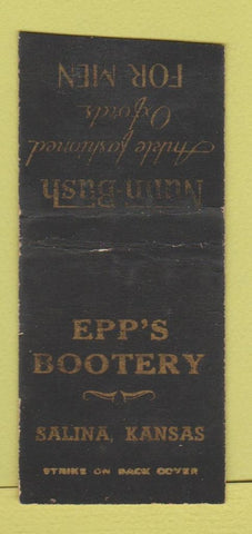 Matchbook Cover - Nunn Bush Shoes Epp's Bootery  Salina KS BOBTAIL WEAR