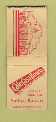 Matchbook Cover - Cafe Casa Bonita  Salina KS BOBTAIL