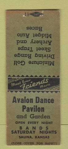 Matchbook Cover - Avalon Dance Pavilion  Salina KS BOBTAIL