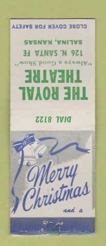 Matchbook Cover - Royal Theatre movies Christmas Salina KS BOBTAIL