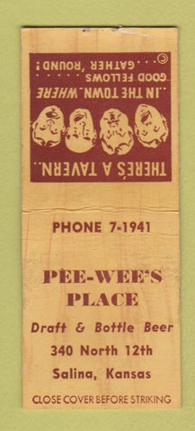 Matchbook Cover - Pee Wee's Place Salina KS BOBTAIL
