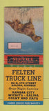 Matchbook Cover - Felten Truck Line Wichita Colby Hays Salina KS BOBTAIL