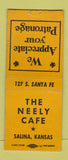 Matchbook Cover - Neely Cafe  Salina KS BOBTAIL