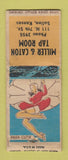 Matchbook Cover - Miller & Caton Tap Room pinup Salina KS BOBTAIL WEAR