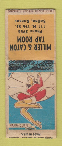 Matchbook Cover - Miller & Caton Tap Room pinup Salina KS BOBTAIL WEAR