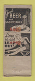 Matchbook Cover - Miller & Caton Tap Room pinup Salina KS BOBTAIL WEAR