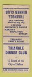 Matchbook Cover - Triangle Dinner Club  Salina KS BOBTAIL
