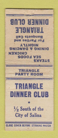 Matchbook Cover - Triangle Dinner Club  Salina KS BOBTAIL